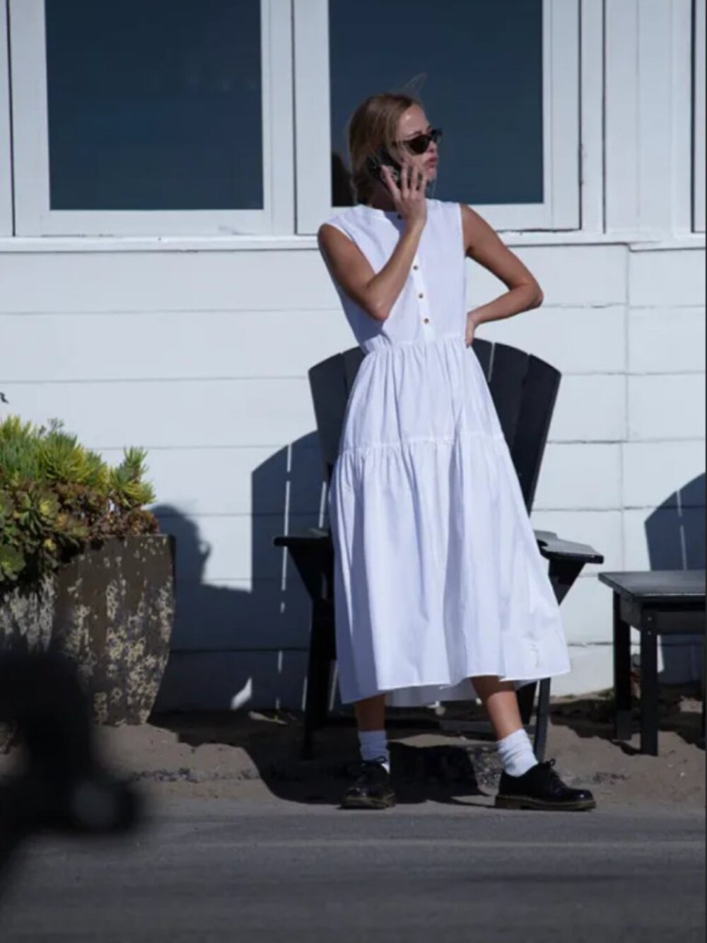Freya Dress White Washed Cotton
